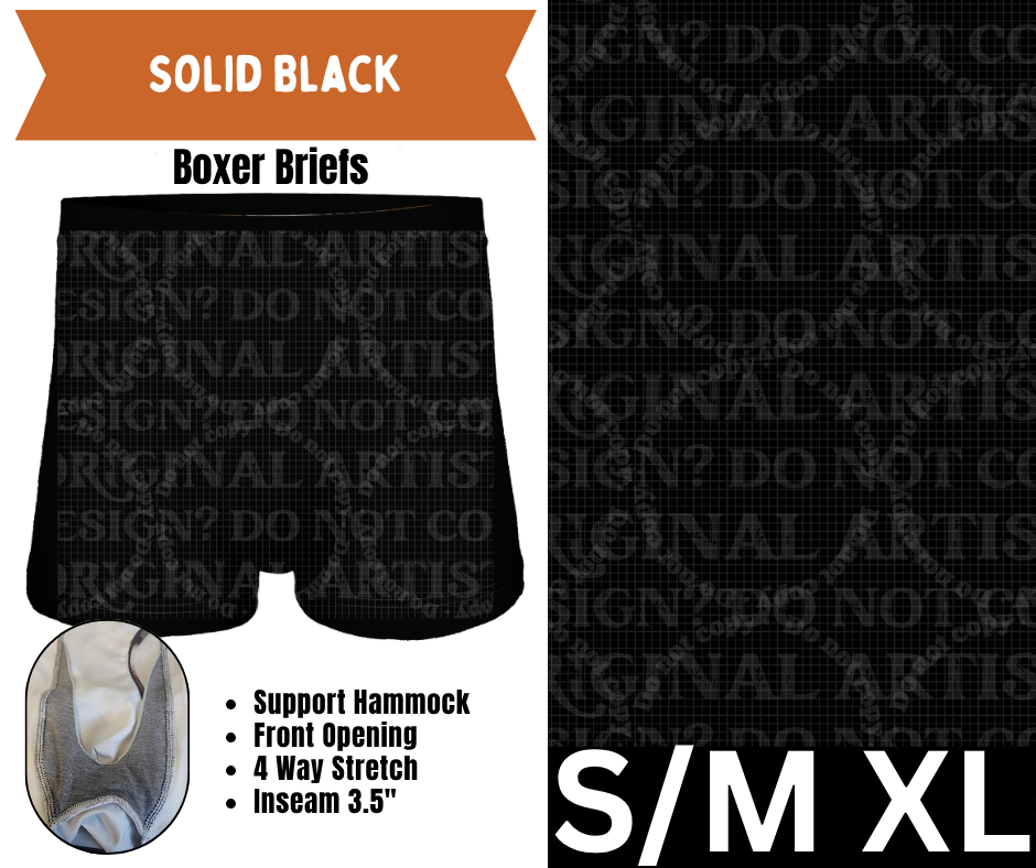 Solid Black Boxer Briefs