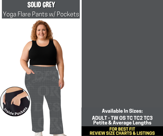 Preorder! Closes 5/19. ETA Aug. Solid Grey Yoga Flare Pants