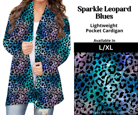 Sparkle Leopard Blues Pocket Cardigan