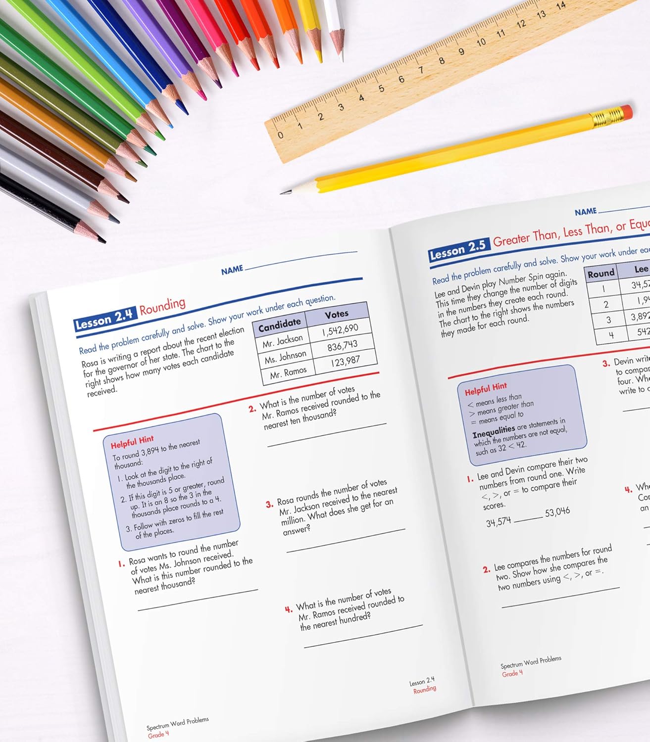 Spectrum Math Word Problems Grade 4 Workbook, Ages 10 to 11, 4th Grade Math Word Problems, Fractions, Decimals, Money, Measurements, Multi-Step Word Problems, and Preparing for Algebra - 128 Pages (Spiral Bound)