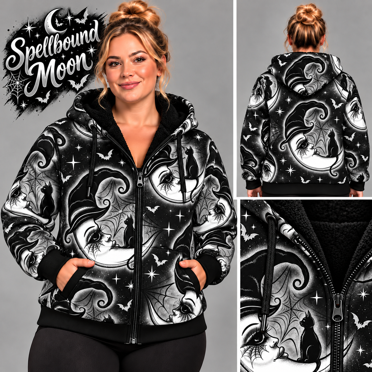 Spellbound Moon-FLEECE LINED HOODED JACKET-PREORDER CLOSING 11/9, ETA LATE JAN.