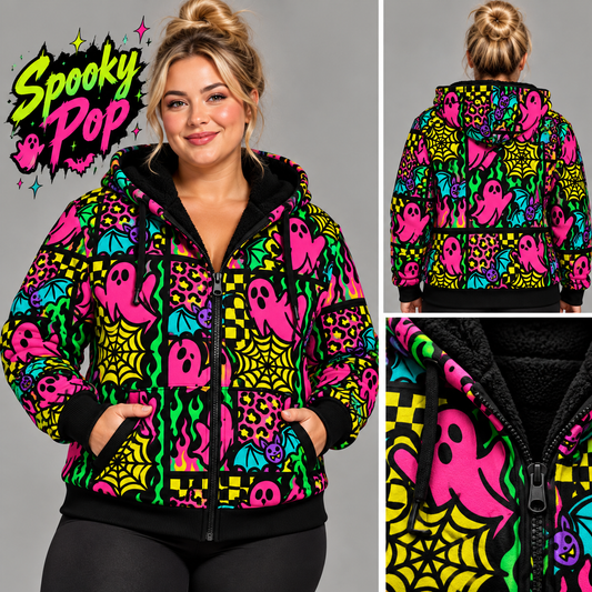 Spooky Pop-FLEECE LINED HOODED JACKET-PREORDER CLOSING 11/9, ETA LATE JAN.