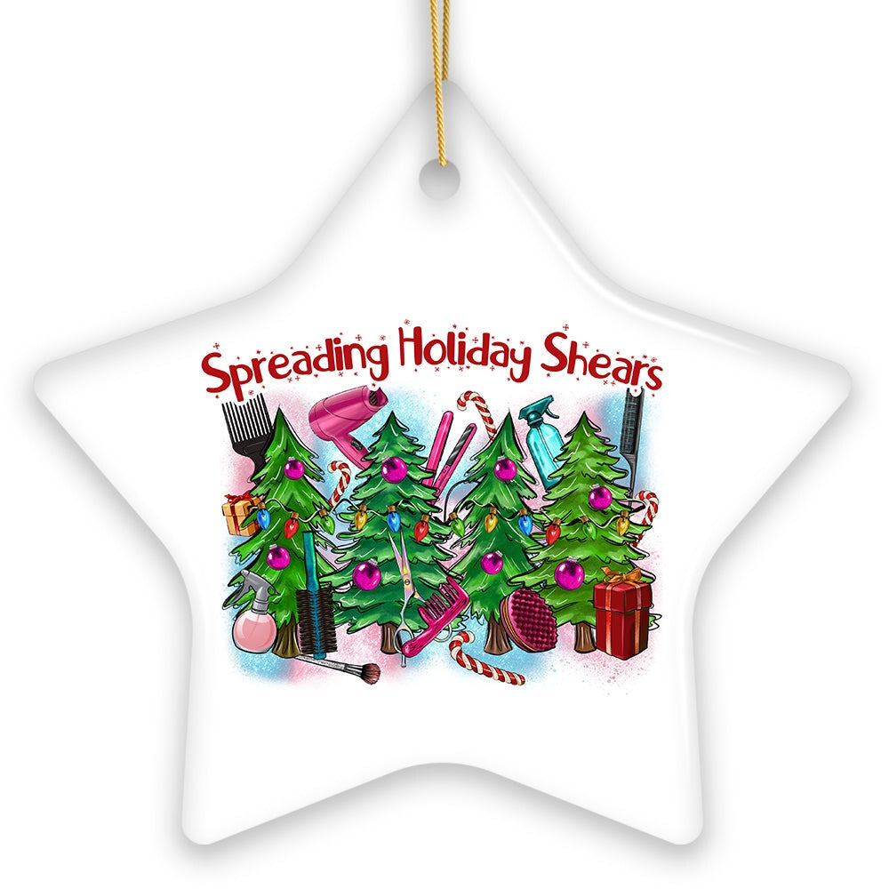 Spreading Holiday Shears Hairstylist Cute Christmas Ornament, Hairdresser Gift