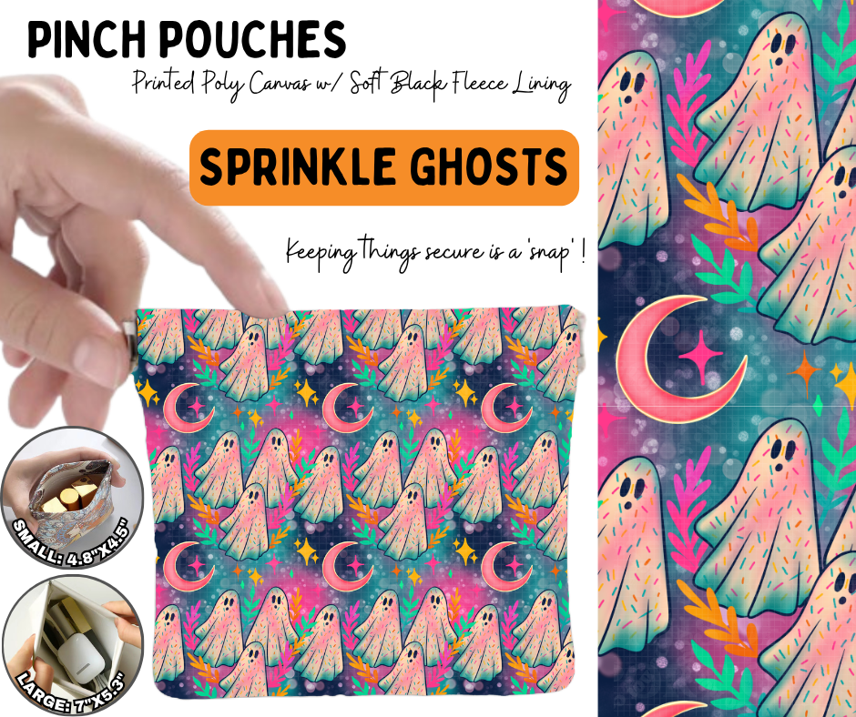 Sprinkle Ghosts Pinch Pouches