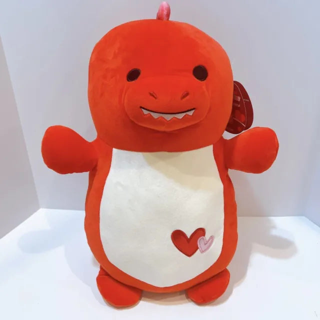 Squishmallows Duster the Red Dinosaur 16" Hug Mees 2023 Valentine's Collection Stuffed Plush