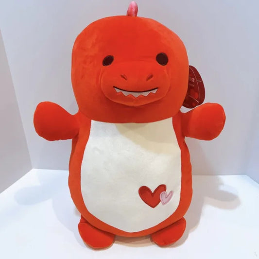 Squishmallows Duster the Red Dinosaur 16" Hug Mees 2023 Valentine's Collection Stuffed Plush