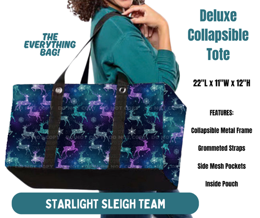 Preorder! Closes 8/13. ETA Nov. Starlight Sleigh Team Collapsible Tote