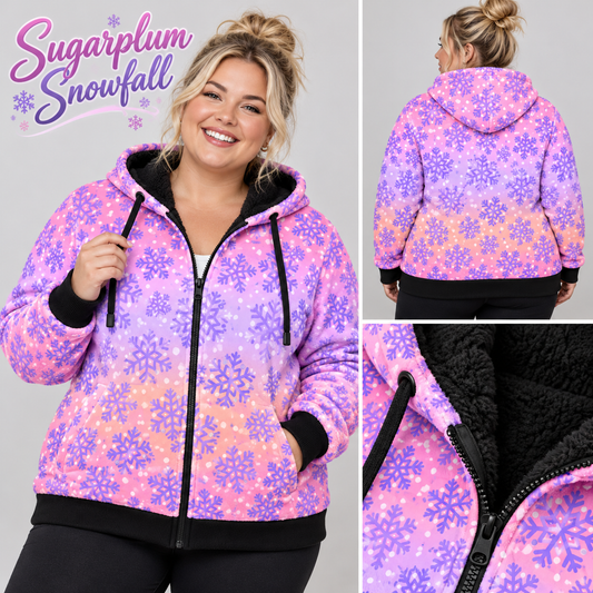Sugarplum Snowfall-FLEECE LINED HOODED JACKET-PREORDER CLOSING 11/9, ETA LATE JAN.