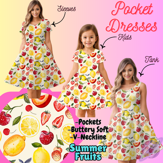 SUMMER FRUITS-POCKET DRESS PREORDER-CLOSING 3/16