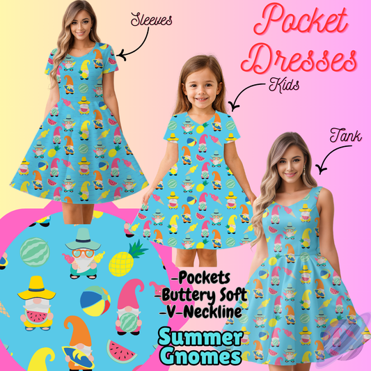 SUMMER GNOMES-POCKET DRESS PREORDER-CLOSING 3/16