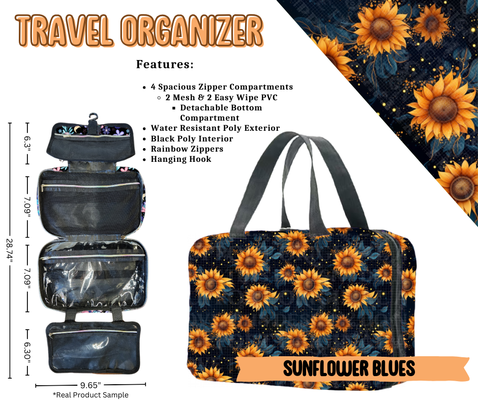 Sunflower Blues Travel Organizer