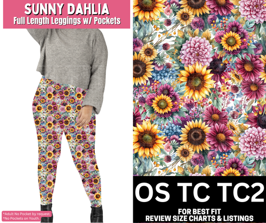 Sunny Dahlia Full Length Leggings w/ Pockets
