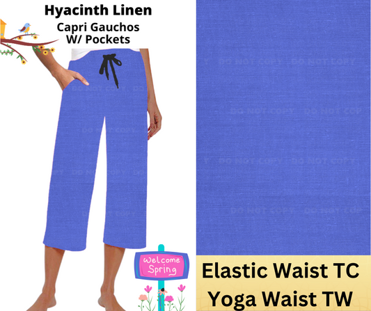 Hyacinth Linen Capri Gauchos