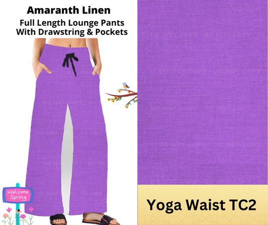 Amaranth Linen Full Length Lounge Pants