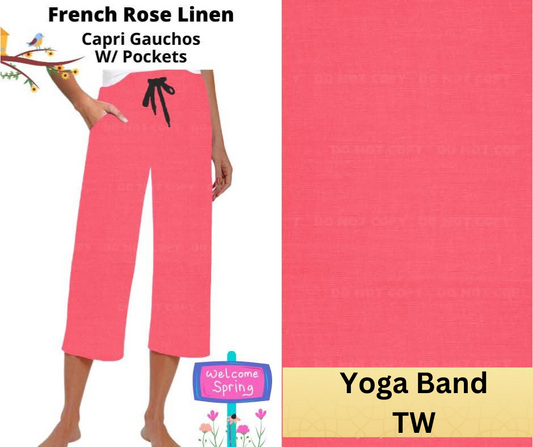 Rose Linen Capri Gauchos