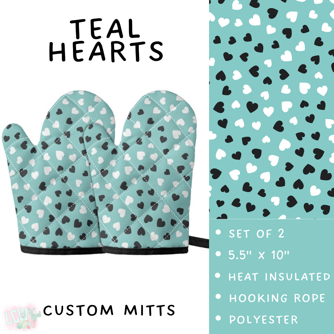 Batch #494 - Mama's Batch 2 - Closes 2/20 - ETA mid/late April - Teal Hearts Oven Mitts