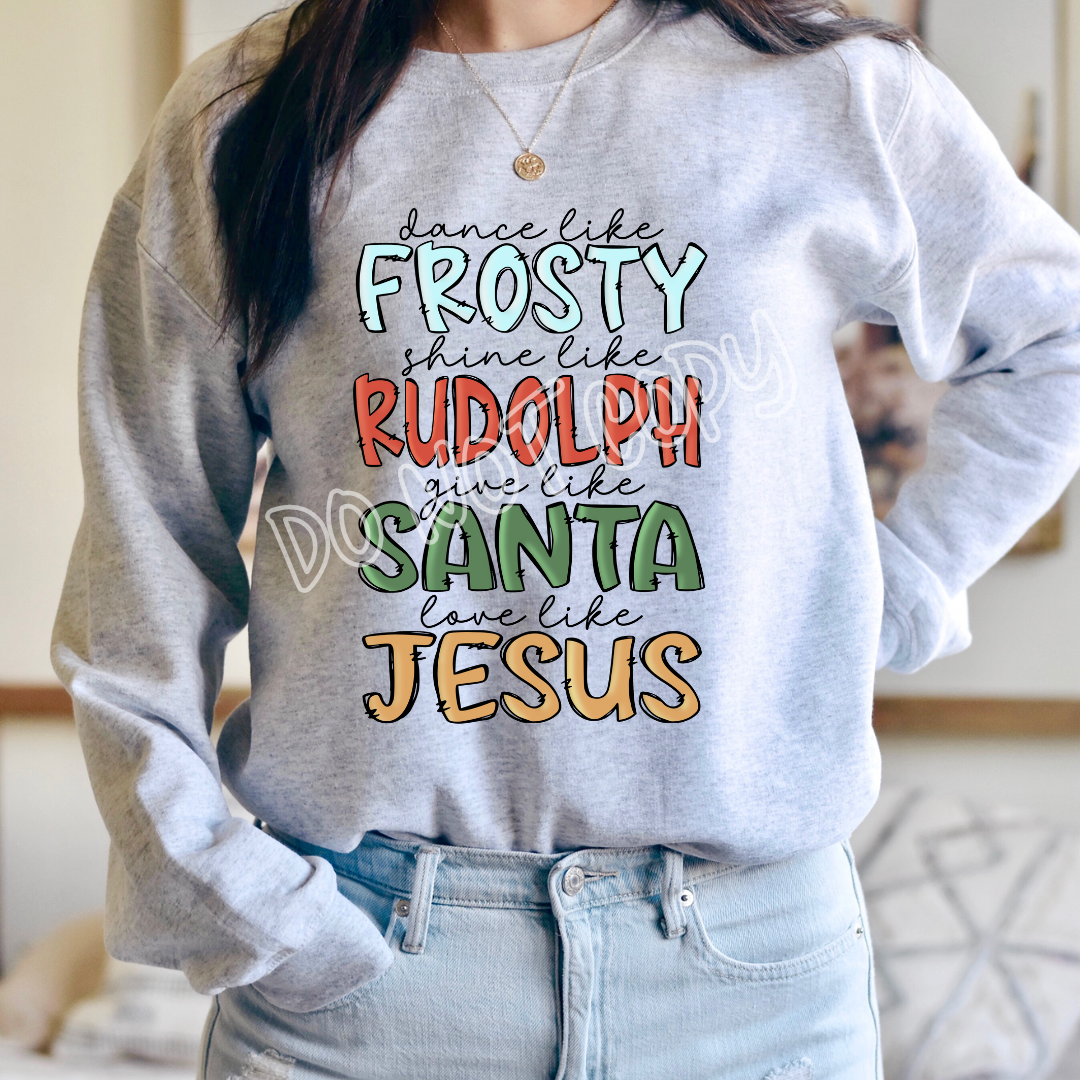 FROSTY RUDOLPH SANTA JESUS - CREWNECK SWEATSHIRT