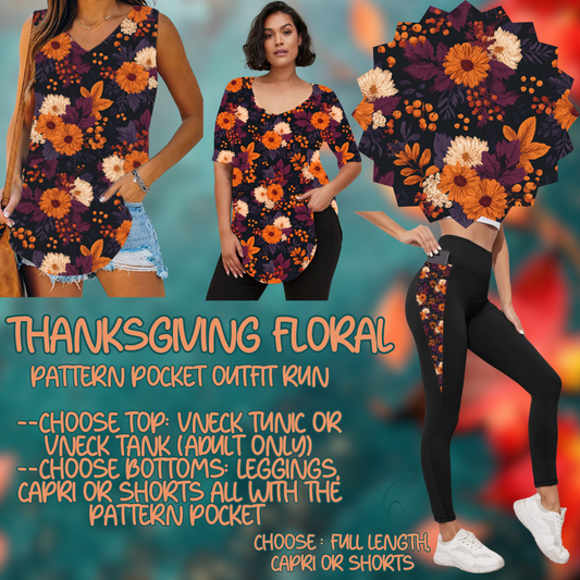 THANKSGIVING FLORAL - PATTERN POCKET OUTFIT RUN 14 CLOSING 10/4
