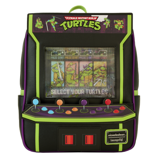 Loungefly Teenage Mutant Ninja Turtles 40th Anniversary Vintage Arcade Lenticular Glow Mini Backpack