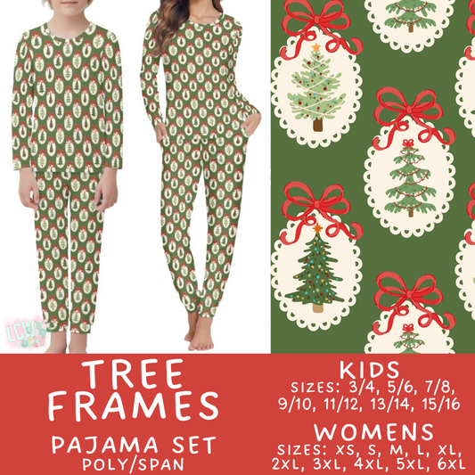 Batch #584 - Christmas Family Pajamas - Closes 9/11 - ETA mid Nov - Tree Frames Womens & Kids Pajama Set