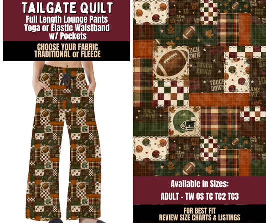 Preorder! Closes 7/22. ETA Oct. Tailgate Quilt Lounge Pants Choose Fleece or Traditional