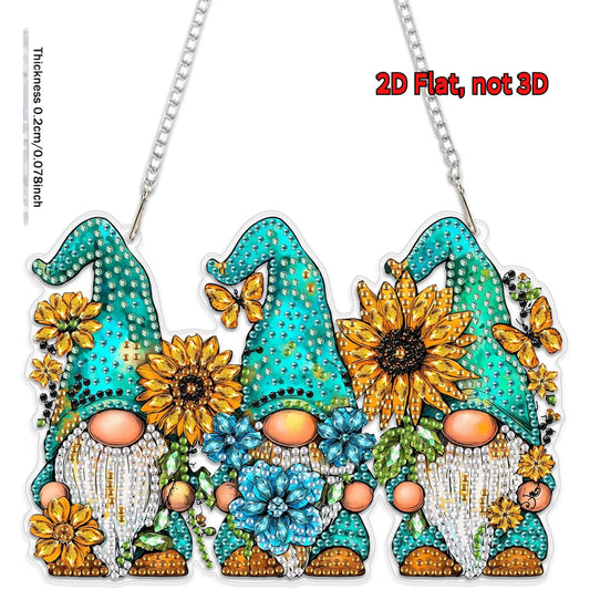 Teal Sunflower Gnomes