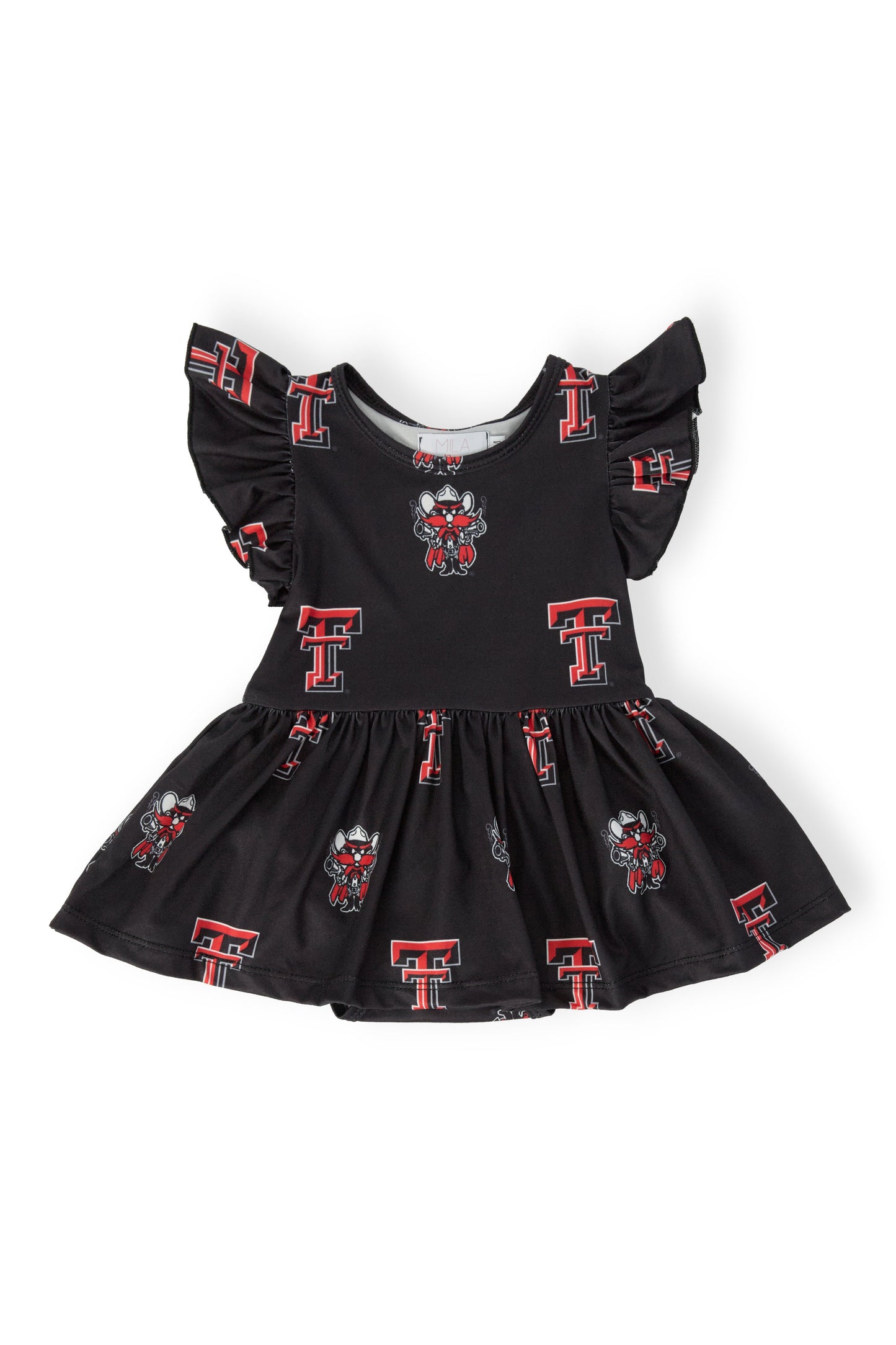 Texas Tech Black Raider Red Flutter Twirl Bodysuit