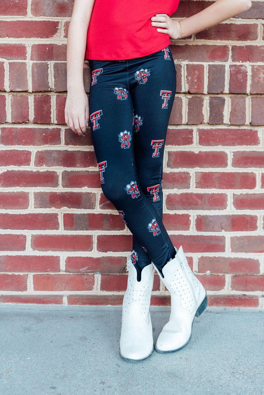 Texas Tech Black Raider Red Leggings