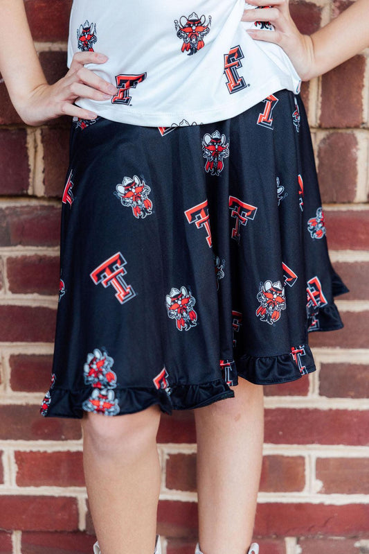 Texas Tech Black Raider Red Twirl Skort