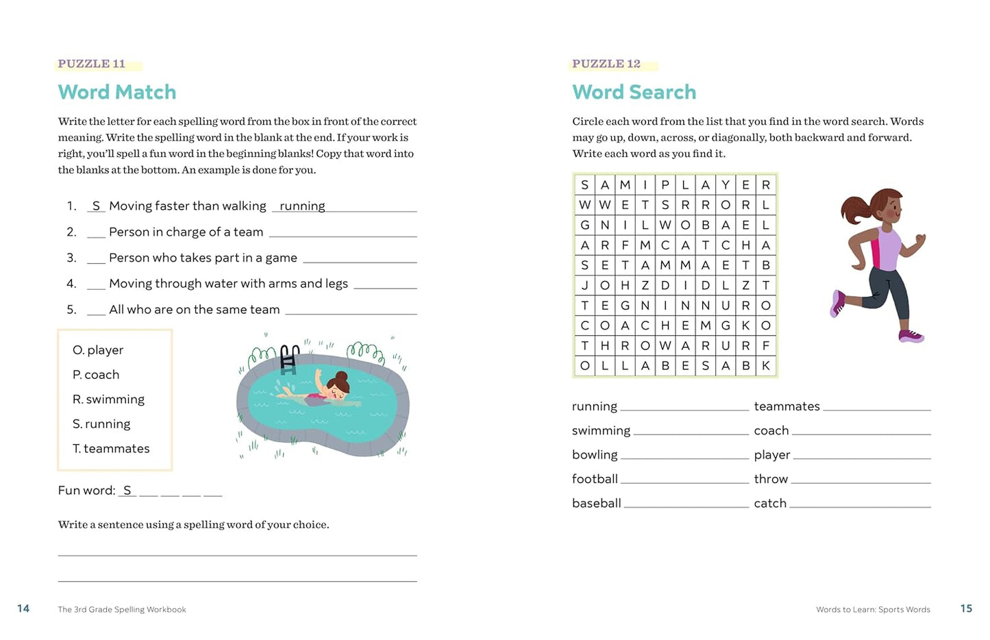 The 3rd Grade Spelling Workbook: 95+ Games and Puzzles to Improve Spelling Skills (Spiral Bound)