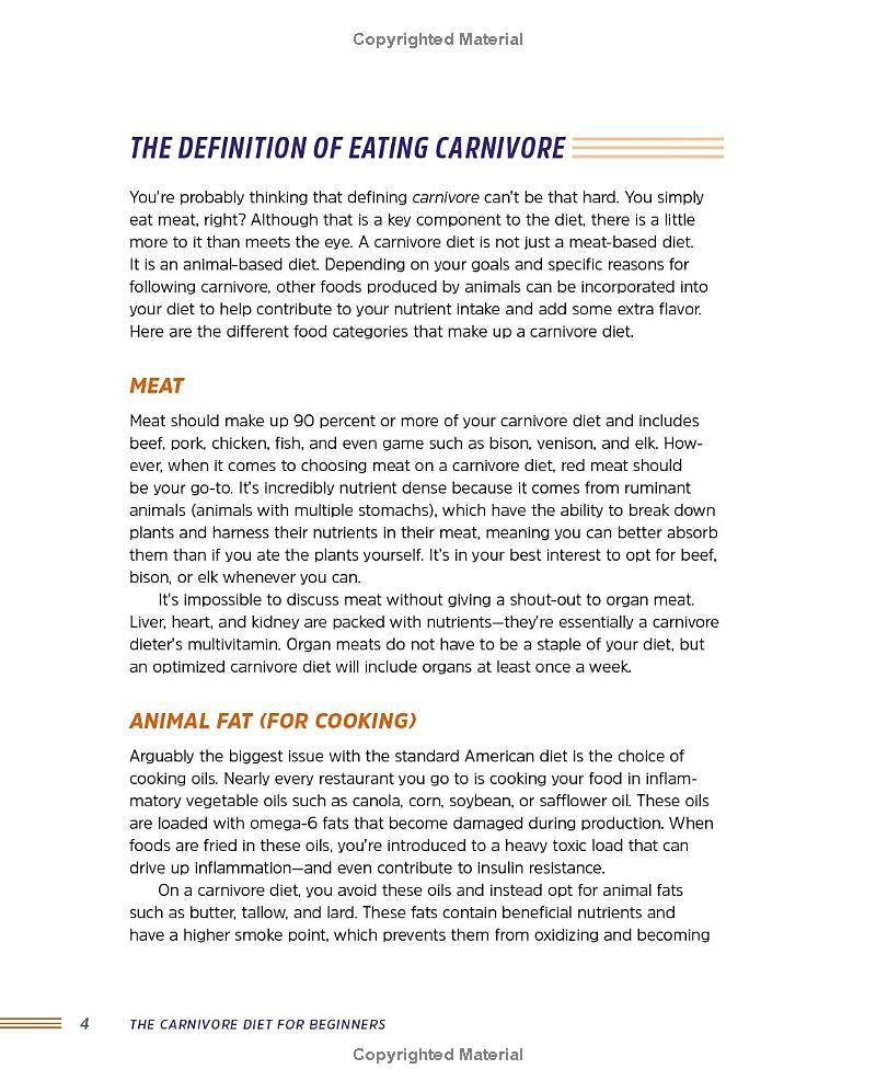 The Carnivore Diet for Beginners (Spiral Bound)