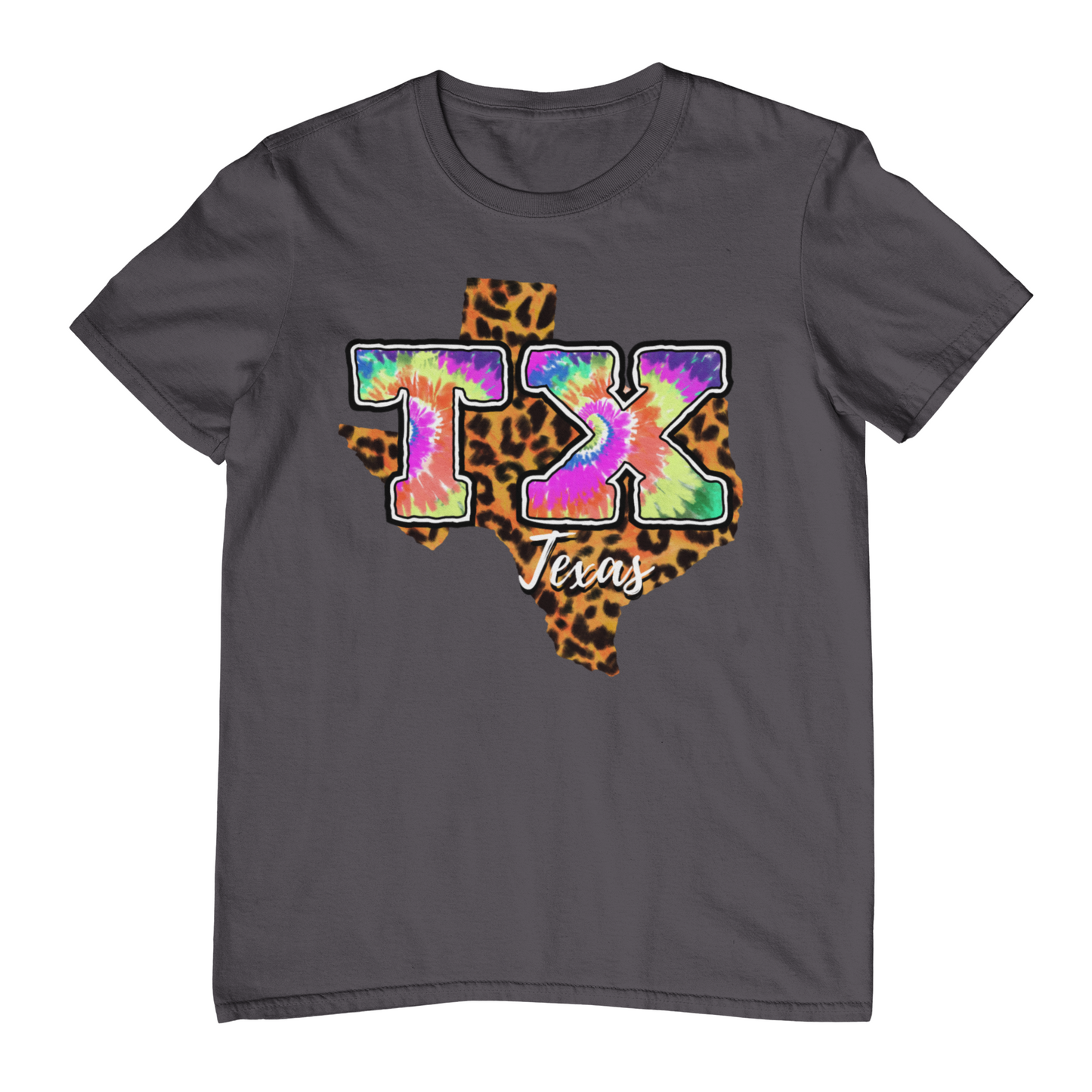 Tie-Dye Leopard Texas Youth & Toddler Graphic Tshirt