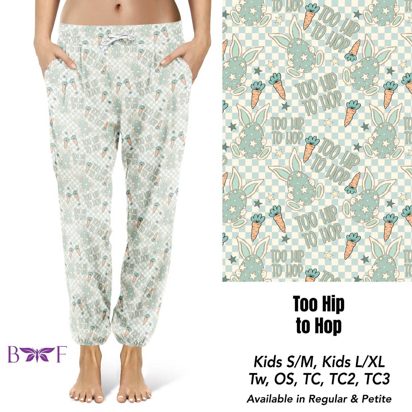 Too hip to hop Easter kids  leggings