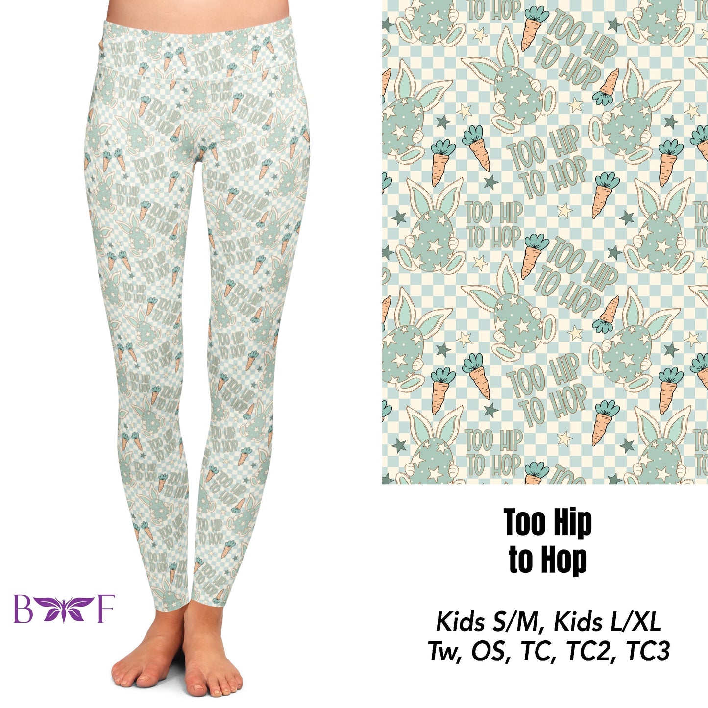 Too hip to hop Easter kids  leggings