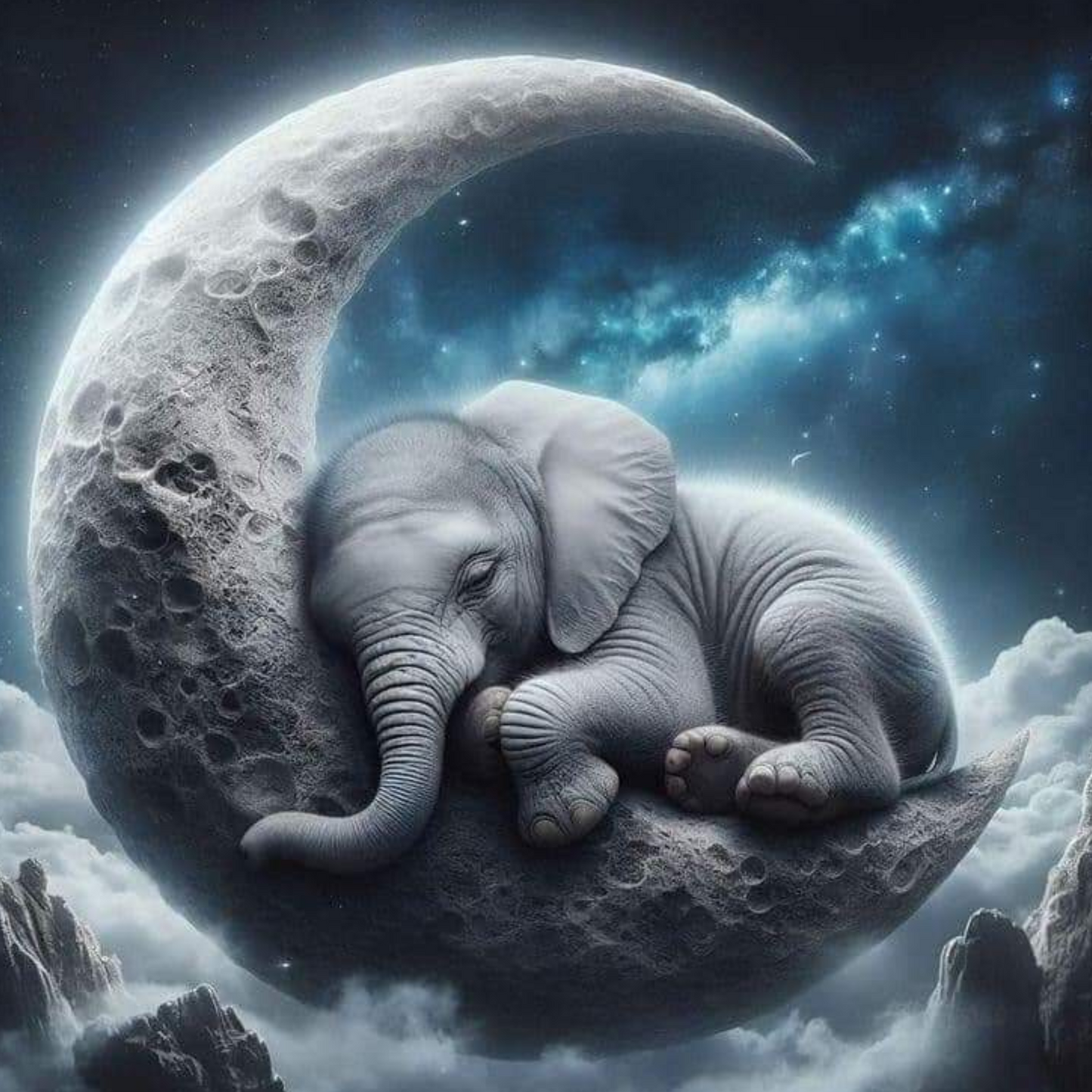 Tranquil Elephant on the Moon