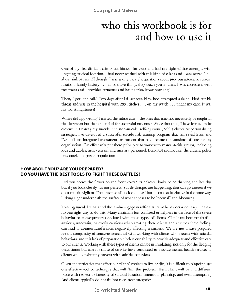 Treating Suicidal Clients & Self-Harm Behaviors: Assessments, Worksheets & Guides for Interventions and Long-Term Care (Spiral Bound)