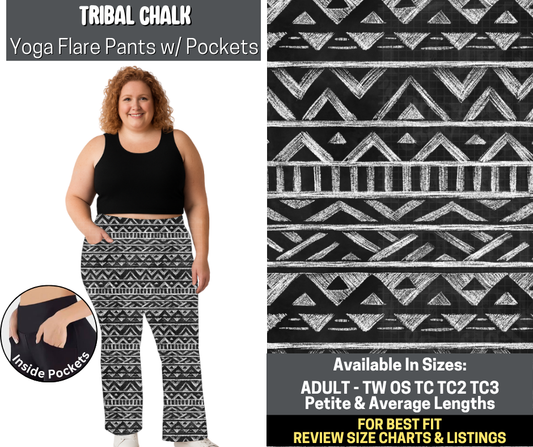 Preorder! Closes 5/19. ETA Aug. Tribal Chalk Yoga Flare Pants