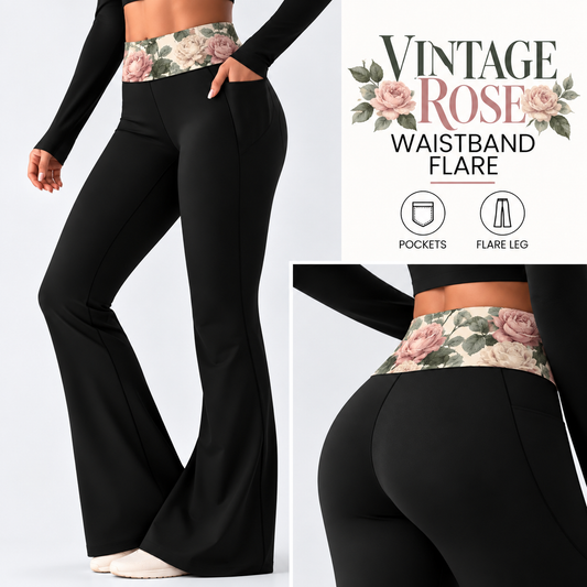 VINTAGE ROSE-PATTERN WAIST FLARE-PREORDER CLOSING 10/7 , ETA LATE DEC.