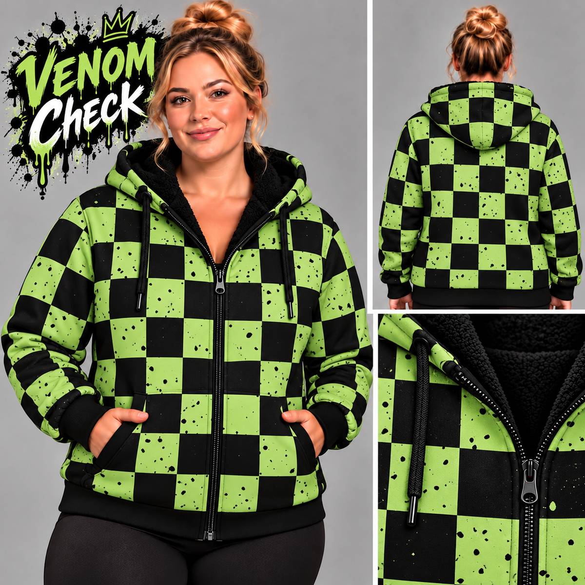 Venom Check-FLEECE LINED HOODED JACKET-PREORDER CLOSING 11/9, ETA LATE JAN.