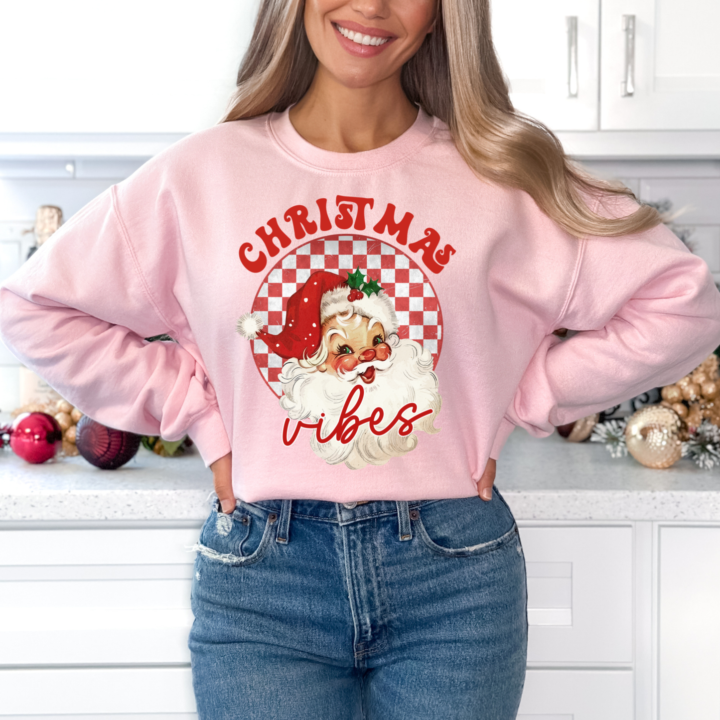 Vintage Santa Graphic Crewneck Sweatshirt