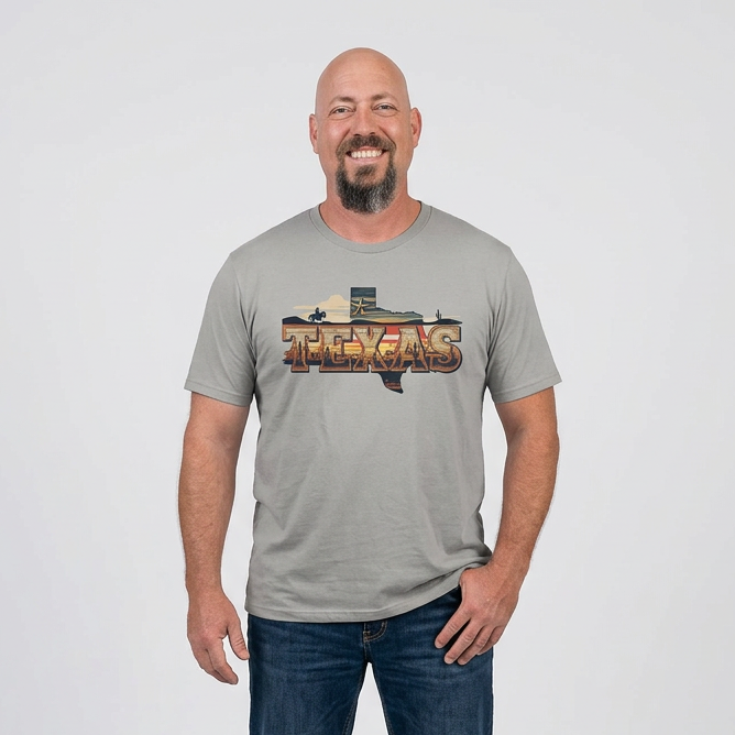 Vintage Texas Sunset Adult Graphic Tee