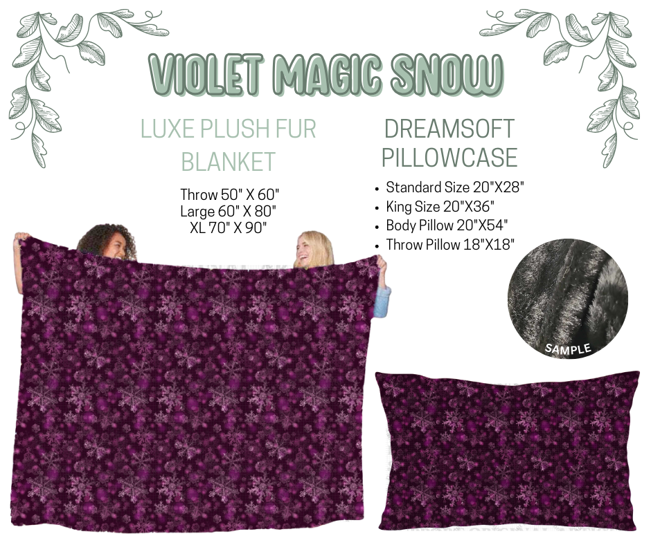 Preorder! Closes 10/9. ETA Dec. Violet Magic Luxe Plush Fur Blanket and/or DreamSoft Pillowcase
