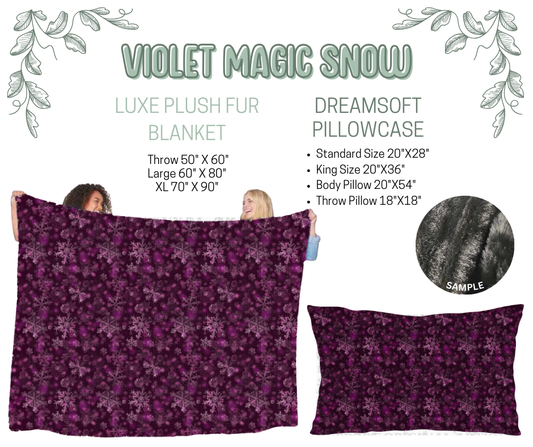 Preorder! Closes 10/9. ETA Dec. Violet Magic Luxe Plush Fur Blanket and/or DreamSoft Pillowcase