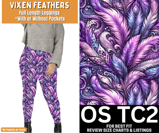 Vixen Feathers Full Length Leggings w/ Pockets