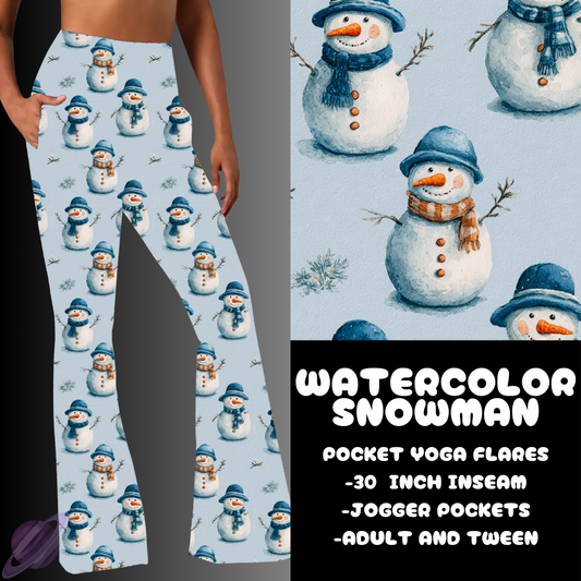 WATERCOLOR SNOWMAN-YOGA FLARES 7-PREORDER DUE 10/2