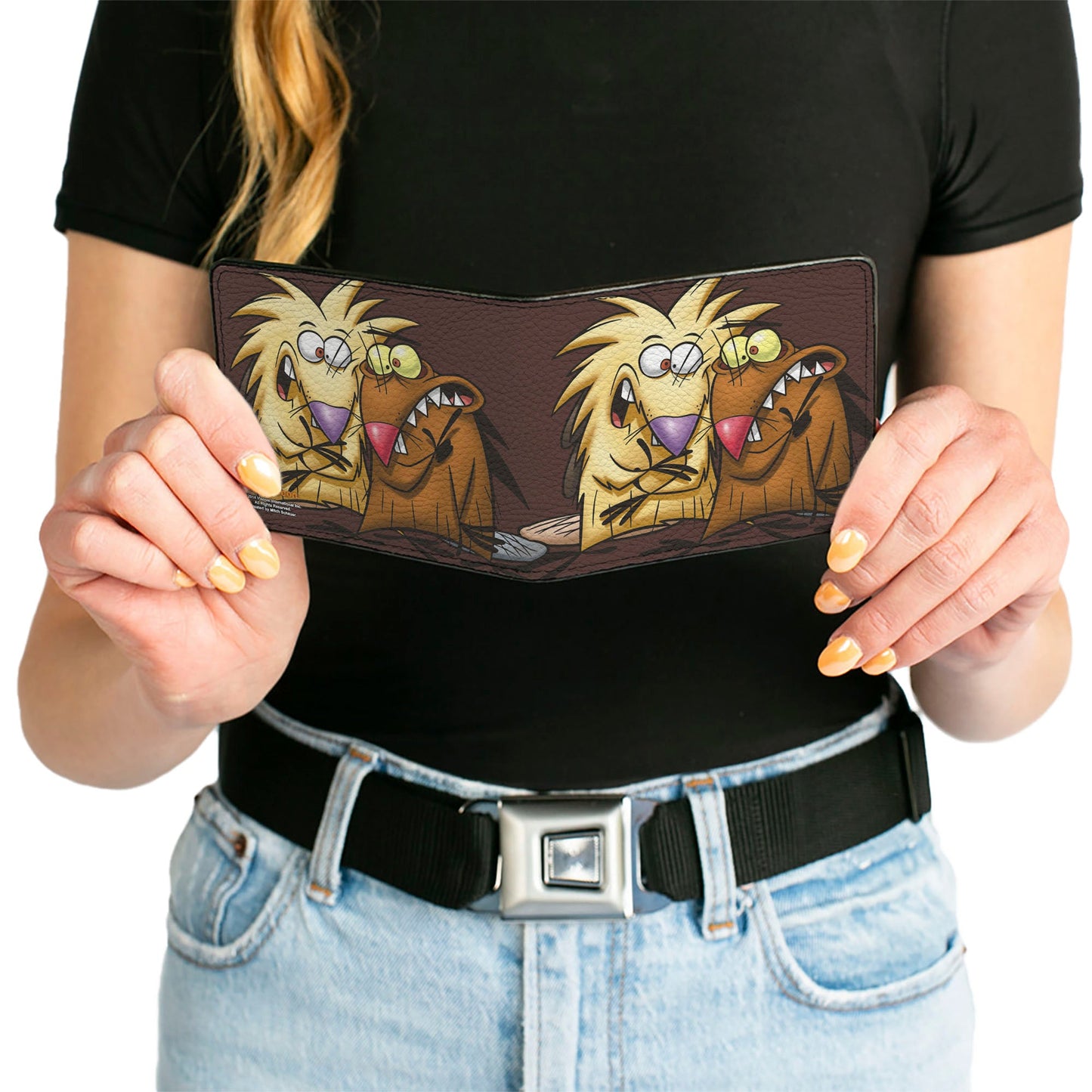 Bi-Fold Wallet - Angry Beavers Norbert & Daggett CLOSE-UP Pose