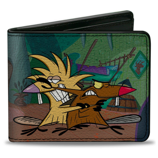 Bi-Fold Wallet - Angry Beavers Norbert & Daggett Poses