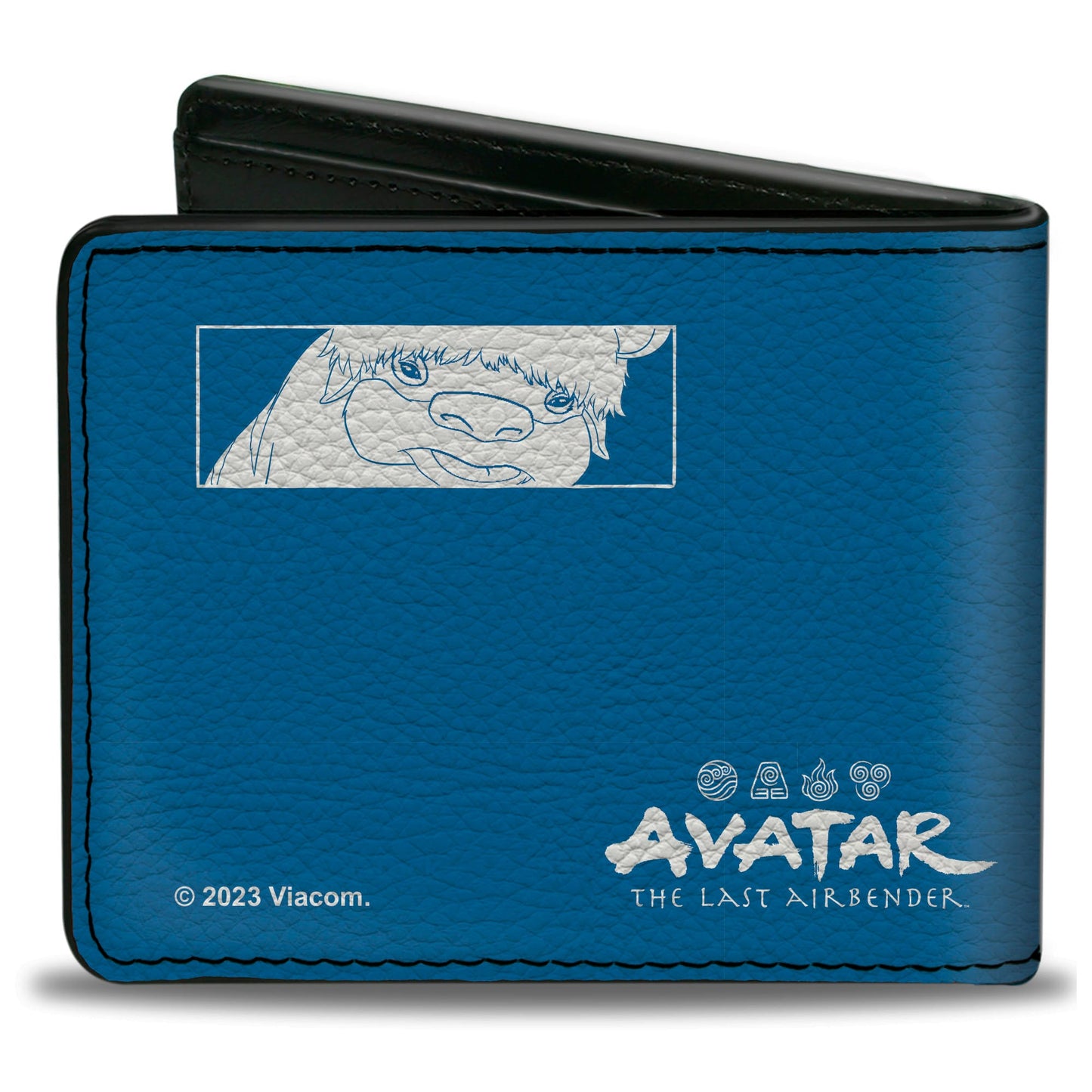 Bi-Fold Wallet - Avatar Last Airbender Aang Pose and Character Blocks and Title Logo Blue/White