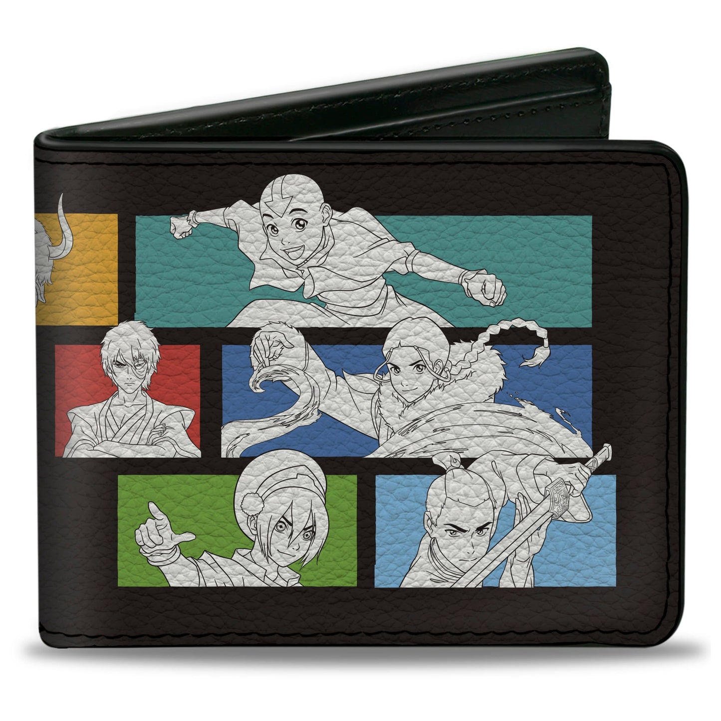 Bi-Fold Wallet - Avatar Last Airbender Character Pose Blocks and Title Logo Black/Multi Color