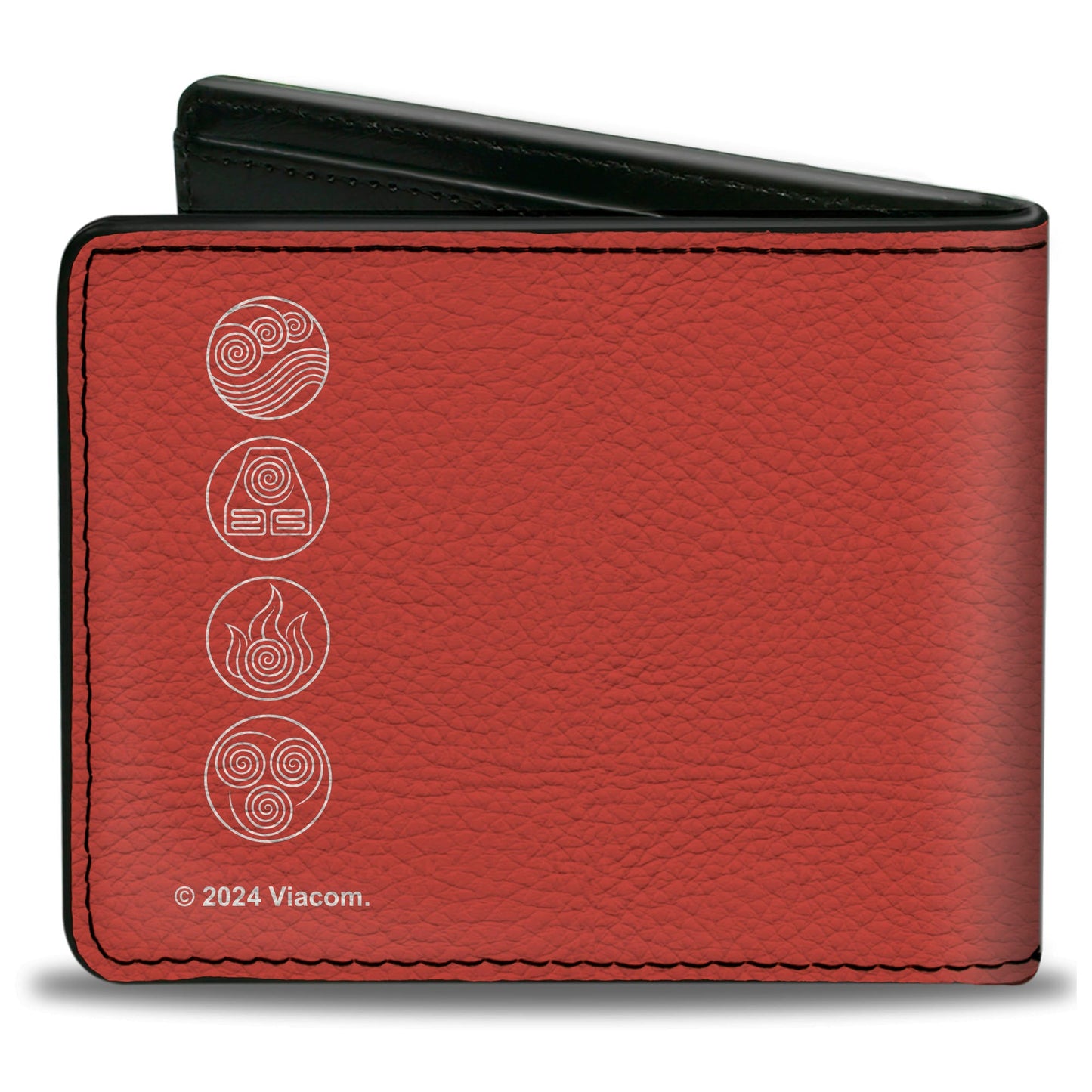 Bi-Fold Wallet - Avatar the Last Airbender Aang Staff Pose and Elements Icons Red/White